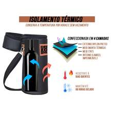 Single Bottle Holder Wine Thermal Waterproof Events Whisky Premium Leather Beach - 黑色 - 查看 5