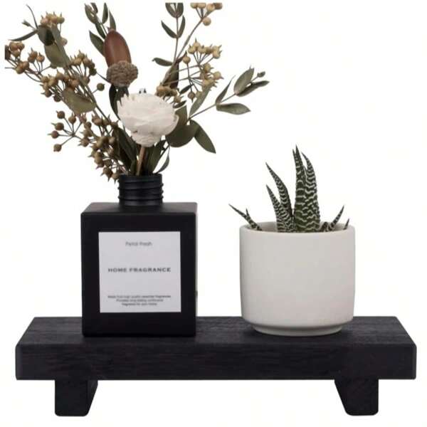Wood Pedestal Stand Display Stool,Wooden Base Soap Holder, Bathroom Kitchen Soap Dish Decoration, Farmhouse Style Footstool Wooden Stool With Wooden Tray And Stand Base, Multi-Purpose, For Bathroom Kitchen Sink Soap Tray Candle Plant Tray ,Perfect Farmhouse Decor For Home Decor And Organizer