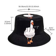 双面卡通印花渔夫帽，男女款休闲户外旅行沙滩太阳帽