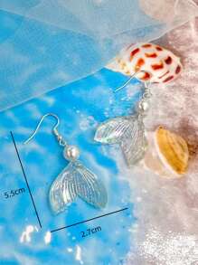 1 par de pendientes de gota con perlas de estilo vacacional veraniego de moda para mujeres
