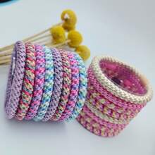 8件套简约优雅发圈/发绳套装，高弹力不伤发，时尚马尾辫配饰，女士马尾辫发圈，发绳发带，运动健身服 - 彩色 - 查看 9