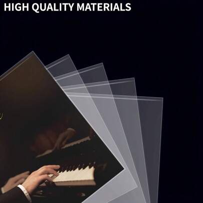 50 pezzi di pesanti custodie per dischi in vinile, in PVC trasparente, senza patta, adatte per LP da 12"/10"/7" e singoli, antistatiche e a prova di graffi