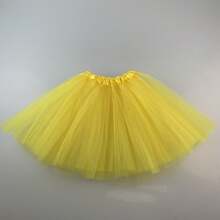 1pc Solid Color 3-8 Years Old Princess Puffy Tulle Tutu Skirt, Dance Performance Costume
