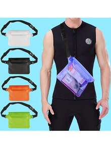 1pc Waterproof Swimming Diving Bag, PVC Waist Bag Shoulder Bag, Underwater Phone Case, Waterproof Waist Bag PVC Bag Waist Bag For Men And Women With Adjustable Waist Belt, Waterproof Dry Bag To Keep Cell Phone And Valuables And Dry, Great For Kayaking, Beach, Camping And Swimming
