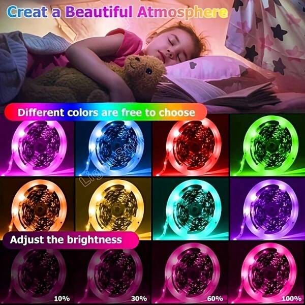 LED Lichtstreifen - Leuchtend, Flexibel, 3-Tasten Steuerung USB betrieben, einfache Aufkleben-und-Anbringen Installation, endlose Dekorationsmöglichkeiten - perfekt für Haus, Schlafzimmer, TV Hintergrund, Spielzimmer und Weihnachtsparty Deko