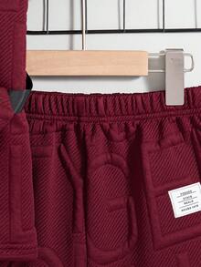 2pcs/Set Boys Daily Casual Outings Solid Color Small Logo Design Regular Fit Round Neck Short Sleeve T-Shirt And Shorts Set, Includes Hanging Bag, Boys Shorts Set For Summer