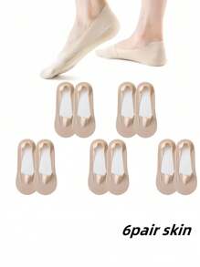 6 Pairs Women Solid Soft Lightweight Low Cut No Show Socks, Comfortable Low Ankle Socks, Candy Colors Invisible Socks, Ladies Compression Socks