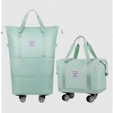 1PC Waterproof Large-Capacity Folding Air Check-In Bag Travel Bag Large-Capacity Luggage Bag Women's Storage Bag Outgoing Handbag With Wheels Universal Wheel Folding Expansion Luggage Bag Air Check-In Bag Overseas Study Moving Travel Bag Bag For School School Accessories School - 綠色 - 查看 1