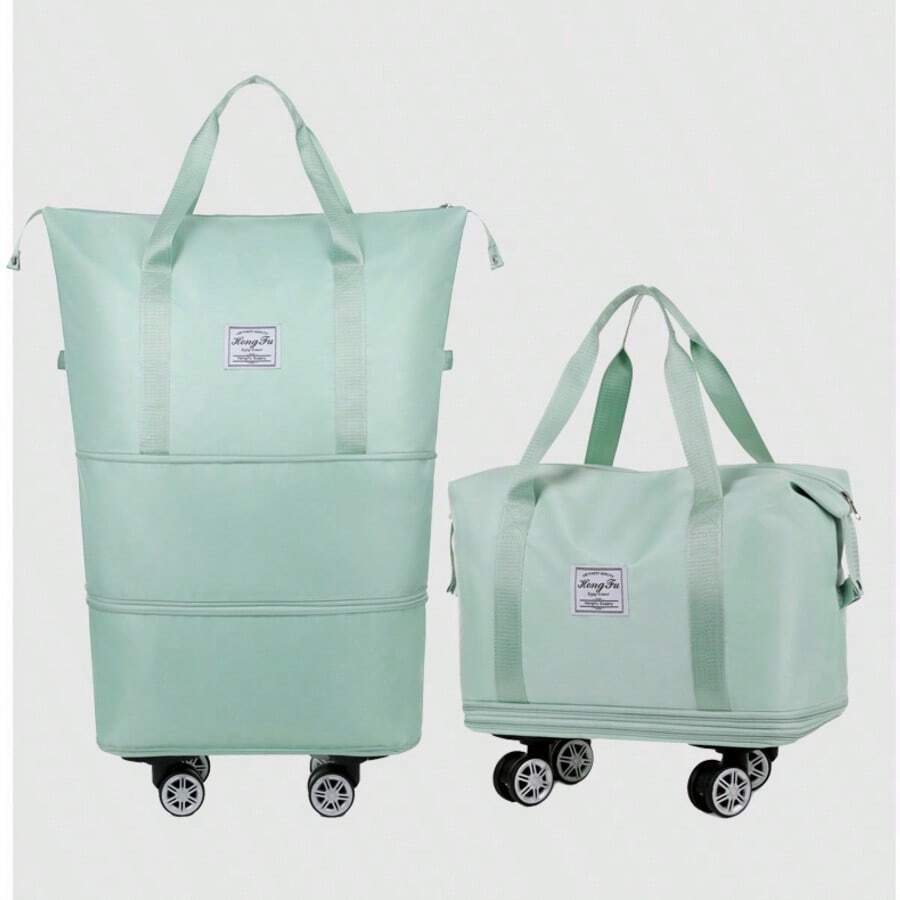 1PC Waterproof Large-Capacity Folding Air Check-In Bag Travel Bag Large-Capacity Luggage Bag Women's Storage Bag Outgoing Handbag With Wheels Universal Wheel Folding Expansion Luggage Bag Air Check-In Bag Overseas Study Moving Travel Bag Bag For School School Accessories School - 綠色 - 查看 1