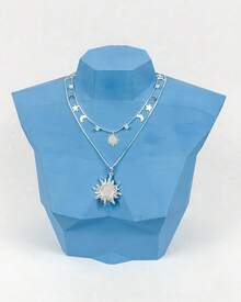 Mirrored Sun Necklace - Silver Plated - 銀色 - 查看 3