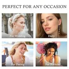 Pearl Earrings For Women 14k Gold Pearl Drop Earrings Boho Summer Earrings Bridal Gifts 5mm White Pearl Dangle Bride Wedding Guest Earrings As Statement Prom Birthday Pearl Jewelry