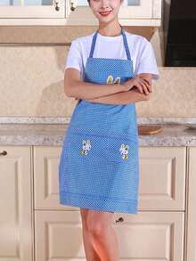 1 件，方便款式成人颈挂式兔子图案围裙，新款厨房家用烹饪防油防污围裙，可调节腰带，透气面料，适合日常休闲、厨房、浴室、家居、家居用品。（粉色、紫色、蓝色） - 彩色 - 查看 5