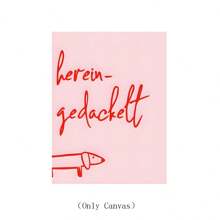 1 pieza Pintura de óleo en lienzo con arte de pared de estilo moderno, líneas abstractas rosas y perro salchicha con texto, decoración de pared para dormitorio, sala de estar, comedor, cocina, estudio, pasillo, dormitorio, regalo ideal para amigos