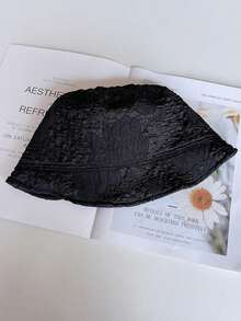 1 Pc Thin Pleated Bucket Hat For Women And Girls. Ideal For Summer Street Photography, It Serves As A Sunscreen And Sunshade Hat, Also A Bucket Hat For Ladies. - Multicolor - View 3