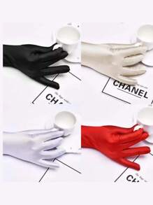 Elegante und modische verlängerte Satin-Handschuhe mit Elastan, hochwertige Textur Bankett-Handaccessoires, geeignet für Braut-Hochzeitshandschuhe, Kentucky Derby, Fotografie-Atmosphäre-Requisiten, Bühnendarbietungen, Teegesellschaft-Handdekorationshandschuhe