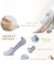 6 Pairs Women Solid Soft Lightweight Low Cut No Show Socks, Comfortable Low Ankle Socks, Candy Colors Invisible Socks, Ladies Compression Socks