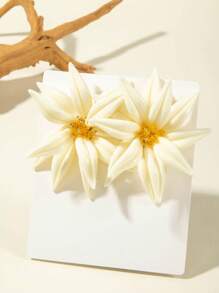 imoli 1 Paar minimalistisch, boho-stil geflochtene perlen blumen-förmige asymmetrische ohrstecker, modisch für frauen, tolles geschenk für freunde und familie