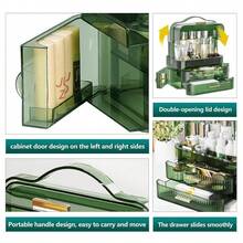 NetHong Cosmetics Storage Box With Lid And Handle Large Makeup Organizer Box Drawers For Skincare Display Cases Countertop, Bathroom - Translucent Green - View 8