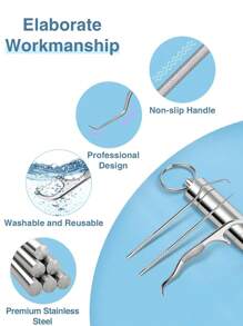 8pcs Metal Reusable Toothpicks Set, Includes 3 Long Toothpicks, 3 Short Toothpicks, 1 Dental Floss, Portable Carrying Tube. Compact Size And Lightweight Stainless Steel Design For Easy Storage In Pocket, Bag Or Travel Kit. Alternative To Disposable Options, Easy To Clean.
