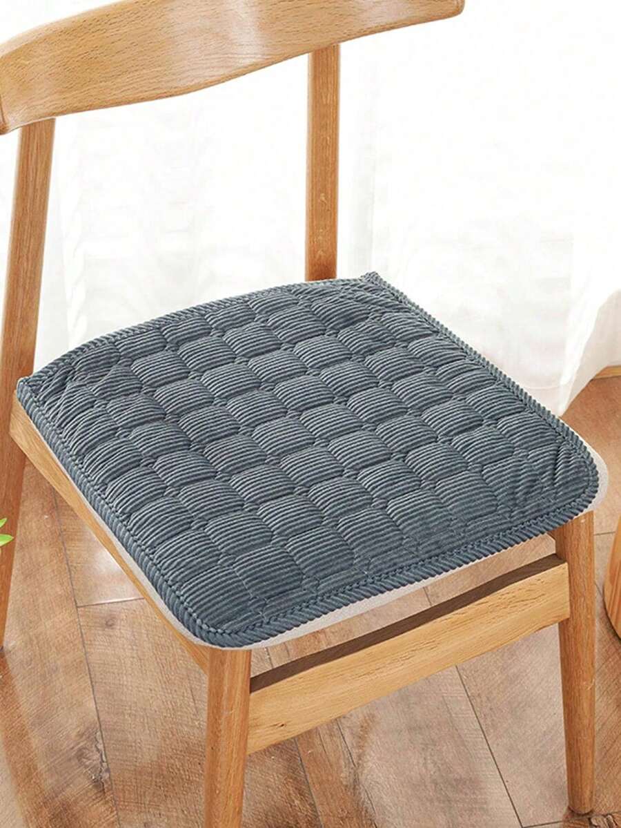 1 件灯芯绒椅垫套，适合所有季节，防脏 - 深灰色 - 查看 1