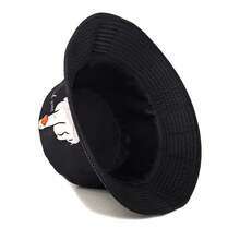 双面卡通印花渔夫帽，男女款休闲户外旅行沙滩太阳帽