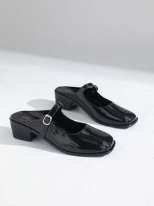 Zapatos planos de mujer con brillo 2025, suela suave y flexible, nuevos zuecos de punta puntiaguda tipo slip-on con diseño elegante de lazo, hebilla metálica individual, aptos para citas, formal, viajes, todas las estaciones