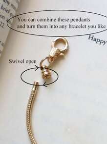 1pc Travel Souvenir Charm Bracelet, Fashion Map & Star Bracelet, Retro Statue Of Liberty Bracelet, Classic Lock Ladies Bracelet