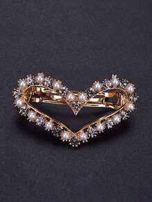 1 pieza Clip de pelo con barra de resorte y incrustaciones de strass con forma de corazón retro para decoración de la parte posterior de la cabeza, Día de San Valentín, artículos escolares, apariencia de fiesta, accesorios para el cabello, accesorios para el cabello para mujeres - Multicolor - Ver 9