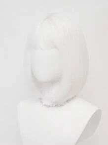 XYUNMI Cool Brown Bob Wig Short Straight Hair With Bangs 12 Inch Lightweight Breathable Women's Heat Resistant Synthetic Wig For Daily Wear Party Role Play Beautiful Natural Lively Cute Short Hair