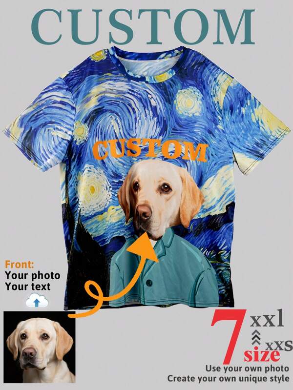 T-shirt personnalisé pour hommes avec photo - Téléchargez votre design ! T-shirt graphique personnalisé pour lui, cadeau pour le petit ami. Style streetwear, style minimaliste - Chemise douce. Anniversaire unique, tenue de vacances, de sport