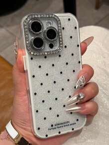 Glitter Polka Dot Sequins Phone Case Compatible With IPhone 16 15 14 13 12 11 Pro Max 16 15 14 Plus 16Promax 15Promax Lovely Solid Color Summer Candy Color Back Cover