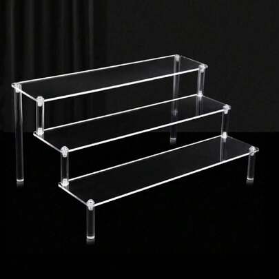 Giá trưng bày Acrylic để bàn, kệ nhiều tầng trong suốt đựng bánh nướng xốp, nước hoa, đồ sưu tầm, giá để đồ hộp mù
