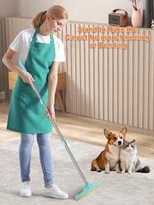 Îndepărtator de păr de animale pentru covor – Perie puternică de scame pentru curățare profundă, mâner extensibil de 45", instrument eficient de îndepărtare a părului de animale pentru câini și pisici – Mătură reutilizabilă pentru blană, răzuitor reglabil pentru covoare, perfect pentru proprietarii de animale de companie – Îndepărtator de păr pentru podea și mobilier - Multicolor - Vizualizare 1