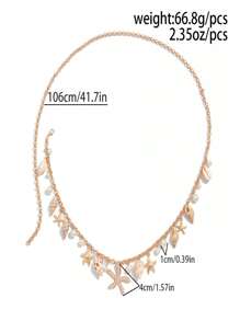 1 Stück/2 Stücke exquisite geometrische Muschel, Seestern, Perlen-Quaste Taillenkette, leichter luxuriöser Mode-Taillenträger, passend für Party, Hochzeit, Date, Jahrestag