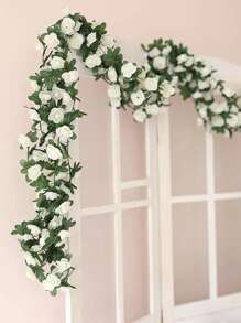 1/5 Stücke 240cm künstliche Rosengirlande DIY Gartenpflanzen Seidenblumen Faux Gefälschte Rosengirlande Hochzeit Outdoor Hängende Blumen Efeu Dekoration Zuhause Schlafzimmer, Wohnzimmer, Badezimmer, Wanddekoration Material Outdoor Garten Geburtstags Party Valentinstag Dekoration