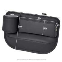 2 Packs Car Seat Gap Filler Organizer, Car Seat Organizer, Seat Gap Storage Box With Cup Holders For Drink, Car Leather Cup Holder Gap Bag Front Seat For Holding Phone, Sunglasses,Keys, Cards(Black)
