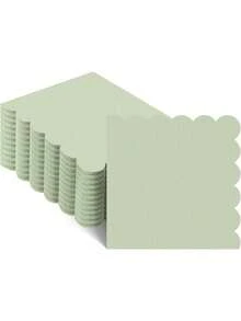 25/50/100 件 5 X 5 英寸鸡尾酒餐巾 双层扇形边甜点餐巾 折叠一次性餐巾 适用于晚宴婚礼生日派对新娘周年纪念招待会活动 - 彩色 - 查看 24