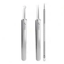 Stainless Steel Blackhead & Blemish Remover Set - Unscented Acne Extraction Tools For Face & Nose, Normal Skin Type - Professional Facial Care Kit For Whiteheads & Pimples,Blackhead Remover,Beauty,Skin Care Products,Spa,Self Care,Skin Care Tools,Face Care,Esthetician Supplies,Skin,Face Wash,Facial - Silver - View 10