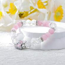 1 pezzo Braccialetto con ciondolo di Stitch Disney, accessorio da festa, braccialetto di cartone animato, braccialetto intrecciato carino fai-da-te, bracciale da donna, regalo per compleanno/San Valentino/Natale