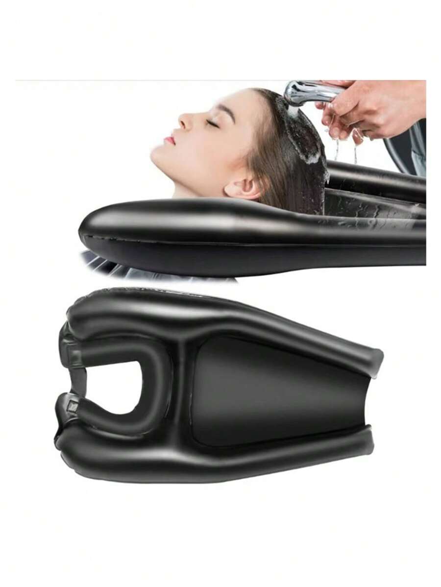 1/2 piezas - Recipiente inflable para shampoo, bandeja inflable para lavar el cabello para el lavabo y la mesita de noche - Recipiente cómodo y portátil para enjuagar sin derrames - Lavabo para cortes de pelo y coloración en casa para ancianos, niños, postrados en cama y discapacitados, lavabo para lavar el cabello liviano