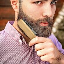 1 Stück Bartbürste aus Holz, Borsten Haarkamm, antistatische Haarbürste für Frauen, Haarstyling-Werkzeug