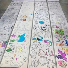5 Cuộn Giấy Vẽ Doodle, Cuộn Giấy Vẽ Siêu Dài, Cuộn Graffiti, Có Thể Cắt Được, Thích Hợp Để Tô Màu Và Vẽ Tranh, Quà Tặng Năm Mới, Quà Tặng Halloween & Giáng Sinh - trắng - Xem 1
