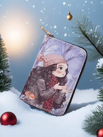 Funda portadora de tarjetas de niña linda con diseño de dibujos animados, organizador multifuncional con ranuras para tarjetas, material impermeable portátil, ideal para tarjetas de estudiante, de autobús, de visita, de gran capacidad y estilo fashionable Ins, regalo creativo antirobos