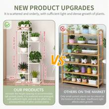 Support pour plantes d'intérieur à 7 niveaux, grand support pour plantes en métal et bois, support de fleurs d'angle pour plusieurs plantes, grand support pour plantes moderne pour l'extérieur, patio, salon, balcon, jardin, bureau
