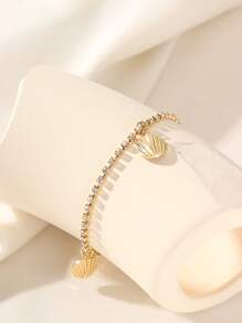 1pc Luxurious Niche Design High-Quality Versatile Friendship Lucky Rainbow Candy Dopamine Bracelet, Random Crystal Color