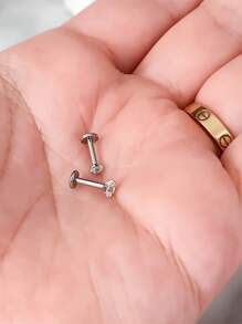 6/3/2/1 قطعة / مجموعة من أقراط مسمار للنساء، من الفولاذ المقاوم للصدأ مع سلك داخلي مسطح القاعدة مع أحجار زركونيا بأحجام مختلفة، أقراط للثقب في الغضروف، ديث، بواسطة، روك، هيليكس، شحمة الأذن، إكسسوارات أذن صغيرة مثقوبة