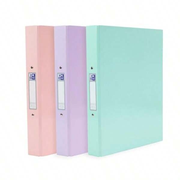 Pastel Oxford A4 Ring Binder - 4-Ring School Folder Organizer For Supplies, Stationery & Notebooks, Back To School Essentials, Lightweight Document Bag For Pens, Highlighters, Stickers