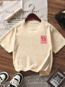1 pieza Camiseta de manga corta con estampado de langosta tropical para niñas preadolescentes, ropa para estudiantes y niños pequeños, adecuada para actividades en la playa/océano