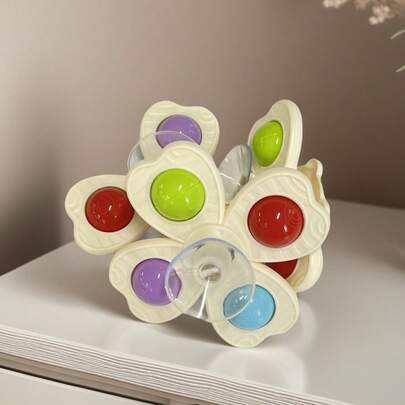 3件套吸盘旋转玩具，婴儿减压旋转玩具，适合1-3岁儿童，感官玩具，益智玩具，浴缸玩具，餐椅玩具，男女宝宝生日礼物，适合宝宝日常洗澡、游泳，婴儿必备品