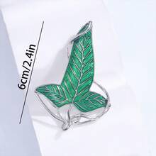 1 件时尚叶形吊坠项链和胸针二合一装饰珠宝配饰 - 彩色 - 查看 6